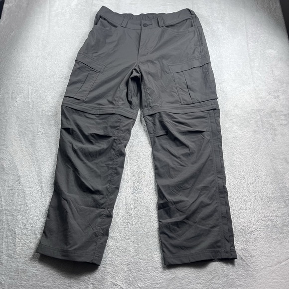 REI Co-op Pants Mens 34x30 Gray Sahara Roll Up Relaxed Fit Outdoor Cargo Hiking - Picture 1 of 13